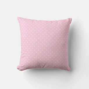 Girly small white polka dots on pale pink Pillow