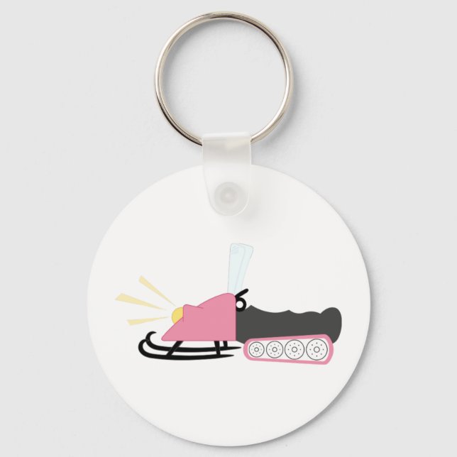 Girly Snowmobile Key Ring (Front)