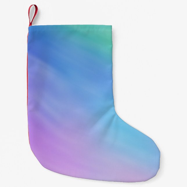 Girly Soft Rainbow Coloured Sky Small Christmas Stocking (Front)