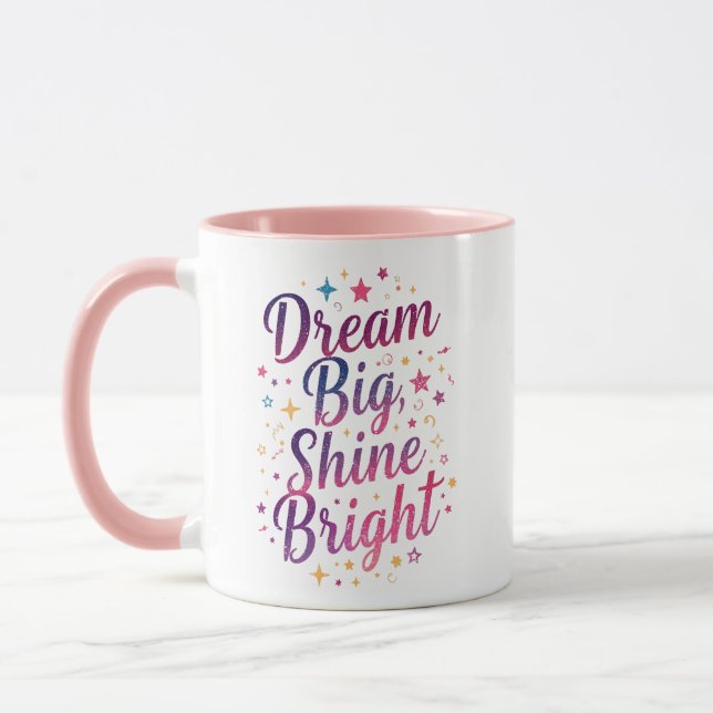 Girly Sparkle and Stars Motivation Mug (Left)