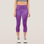 Girly Sparkly Royal Purple Glitter Capri Leggings<br><div class="desc">This girly and chic design is perfect for the girly girl. It depicts faux printed sparkly royal purple glitter. It's pretty, modern, trendy, and unique. ***IMPORTANT DESIGN NOTE: For any custom design request such as matching product requests, color changes, placement changes, or any other change request, please click on the...</div>