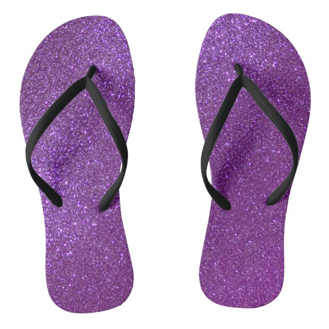 Girly Sparkly Royal Purple Glitter Jandals (Footbed)