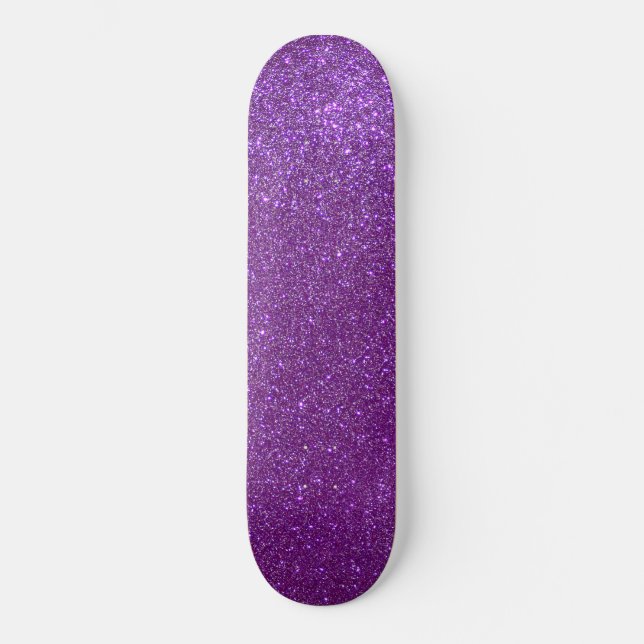 Girly Sparkly Royal Purple Glitter Skateboard (Front)