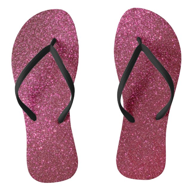 Girly Sparkly Wine Burgundy Red Glitter Jandals (Footbed)