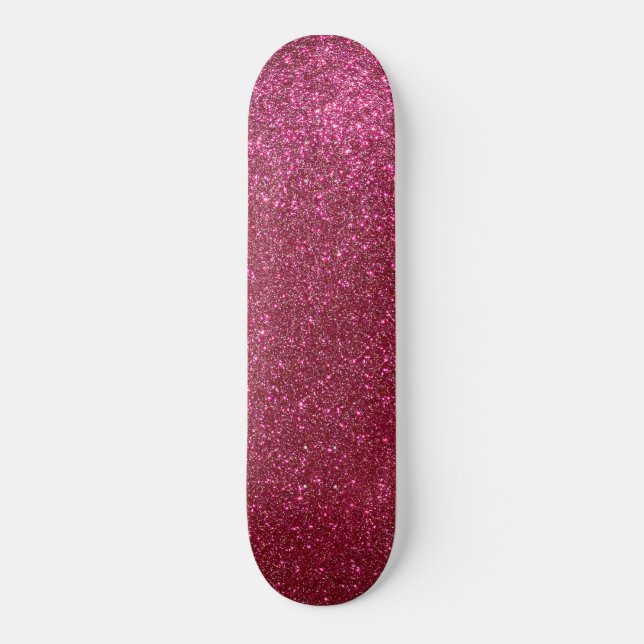 Girly Sparkly Wine Burgundy Red Glitter Skateboard (Front)