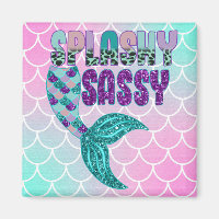 Girly Splashy Sassy Pink Purple Green Mermaid Tail