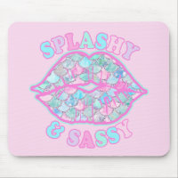 Girly Splashy & Sassy Pink Turquoise Mermaid Kiss
