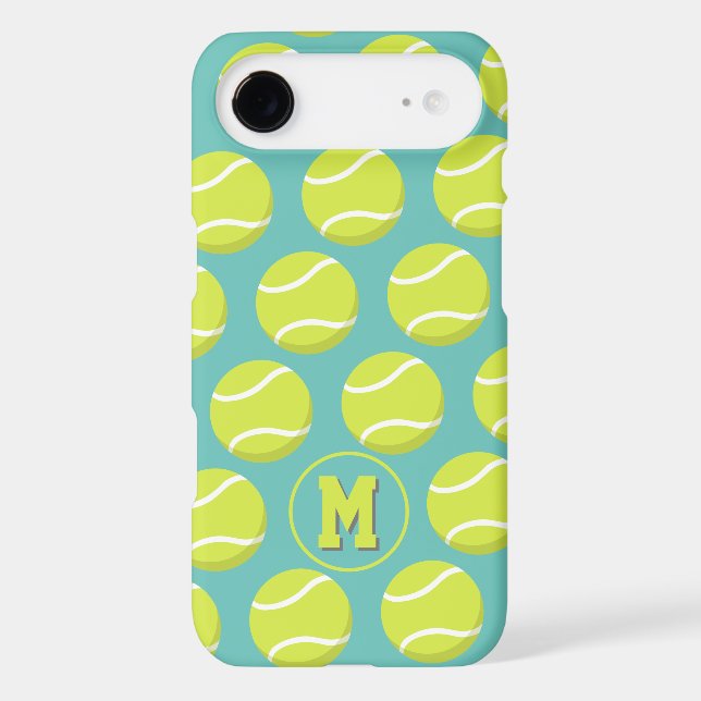 Girly sports tennis balls pattern monogrammed Case-Mate iPhone case (Back)