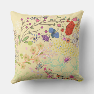 Girly Spring Floral Creme  Cushion