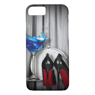 girly stilettos blue martini party girl modern iPhone 8/7 case