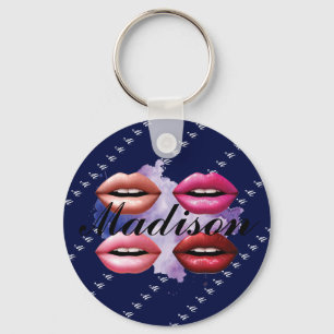 Girly Style Lips Beauty Custom Personalised Key Ring