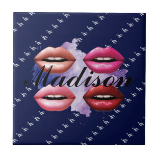 Girly Style Lips Beauty Custom Personalised Tile
