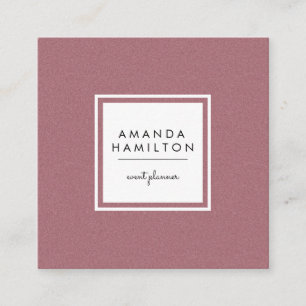 Girly Stylish Fashion ROSE GOLD + white square Business Card