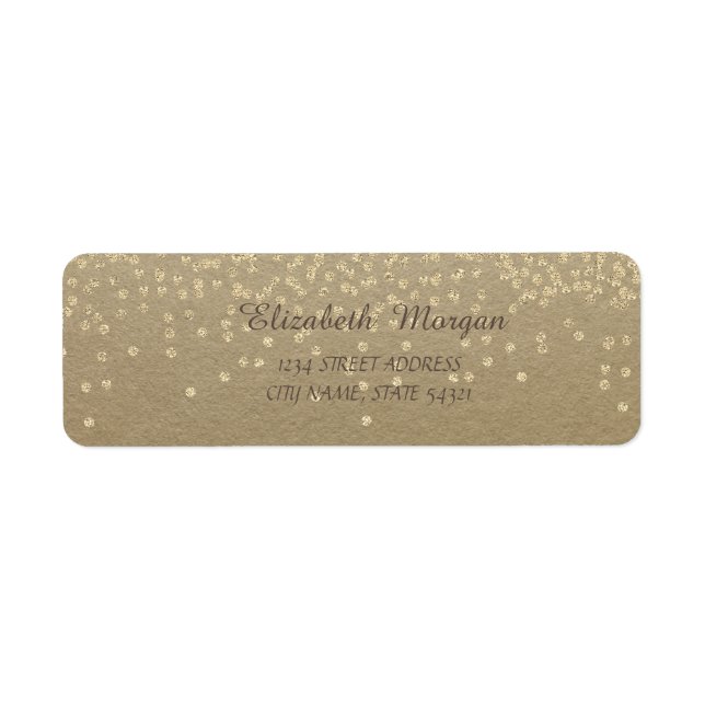 Girly  Stylish Kraft Gold Diamonds Address (Front)