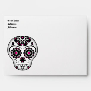 Girly sugar skull envelope