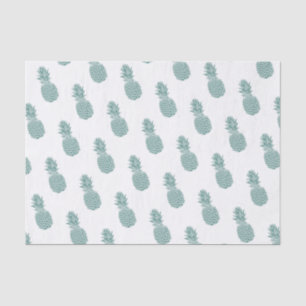 Girly Teal Glitter Pineapple Pattern Tissue Paper