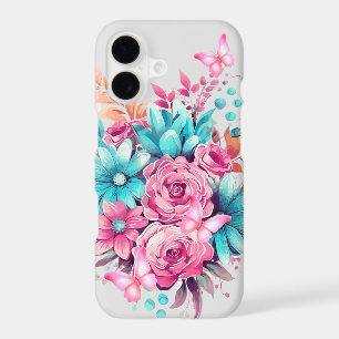 Girly Teal & Pink Butterfly 