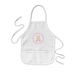 Girly Teddy Bear Kids Apron