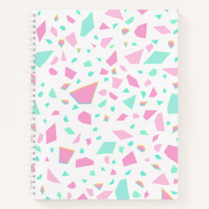 Girly Terrazzo Pattern Pink and Green Notebook