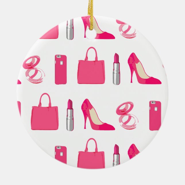 Girly things design ceramic tree decoration (Back)