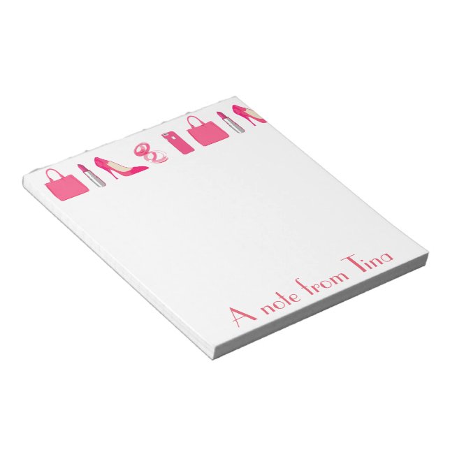 Girly things design notepad (Angled)