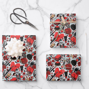 Girly tiled party pattern  wrapping paper sheet