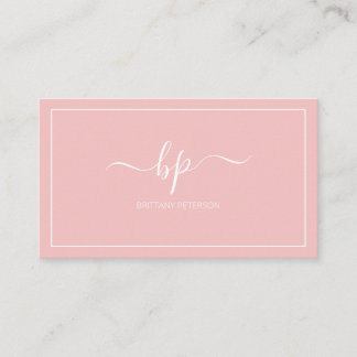 Girly Trendy Blush Pink Professional Business Card