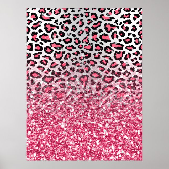 girly trendy bubble gum pink leopard animal print (Front)