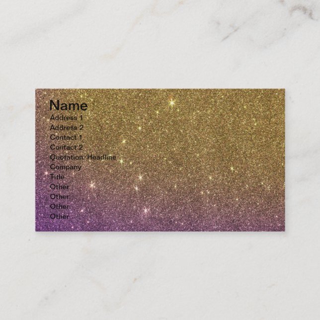 Girly Trendy Faux Gradient Glitter Business Card (Front)