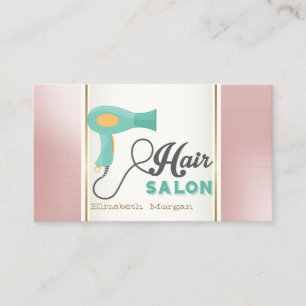 Girly Trendy Modern Hairdryer,Hair Salon Business Card