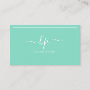 Girly Trendy Teal Professional Business Card