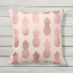 Girly Tropical Rose Gold Summer Pineapples Pattern Cushion<br><div class="desc">This modern, simple, and cute pattern is designed of faux printed rose gold foil tropical summer pineapples on top of a pastel blush pink background. This design has been constructed from an illustration style print and is perfect for the chic and elegant woman. Its print is fun but feminine and...</div>