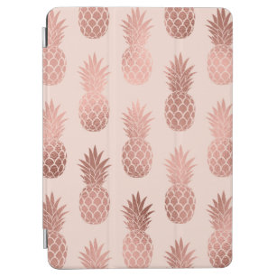 Girly Tropical Rose Gold Summer Pineapples Pattern iPad Air Cover