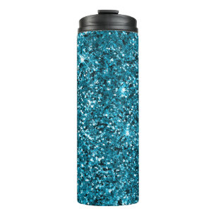 Girly Turquoise Glitter Thermal Tumbler