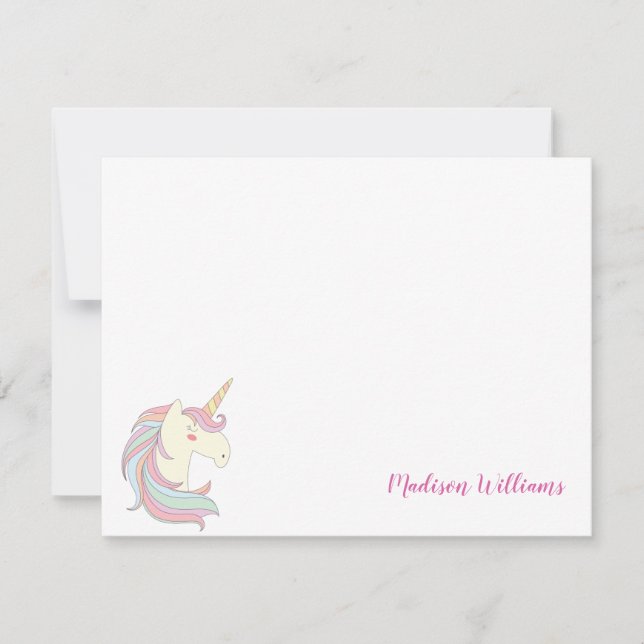 Girly Unicorn Pony Magical Fantasy Horse Cute Card (Front)