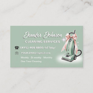 Girly Vacuum Cleaner House Cleaning Services Business Card