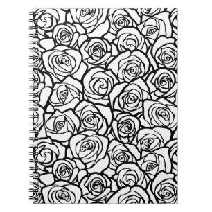 Girly Vintage black and white roses Spiral Notebook