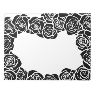 Girly Vintage black roses Notepad