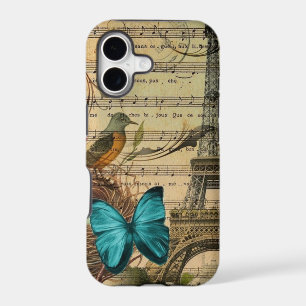 girly vintage eiffel tower floral Music Notes