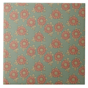 Girly Vintage Japanese Floral Tile
