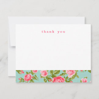 Girly Vintage Roses Simple Thank You Note Cards