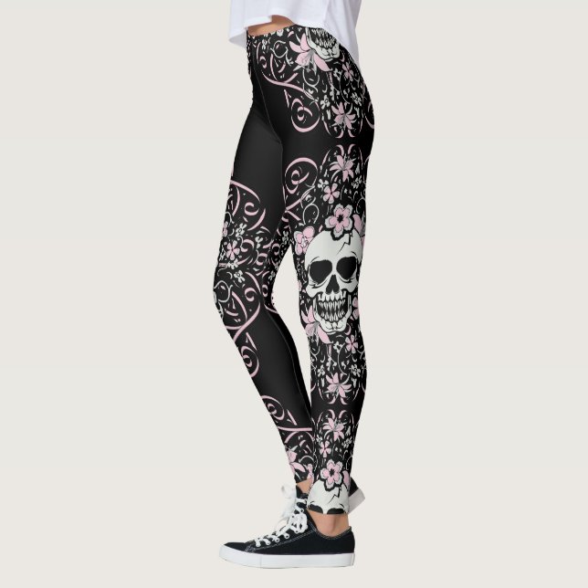 Girly Vintage Skull Leggings (Left)
