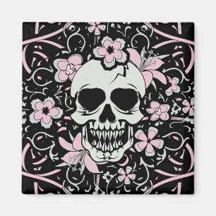 Girly Vintage Skull Magnet