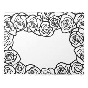 Girly Vintage white roses Notepad