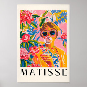 Girly Wall Art, Funky Decor, Pink Matisse Print, D Poster