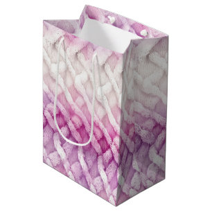 Girly Warm Pink White Abstract Medium Gift Bag