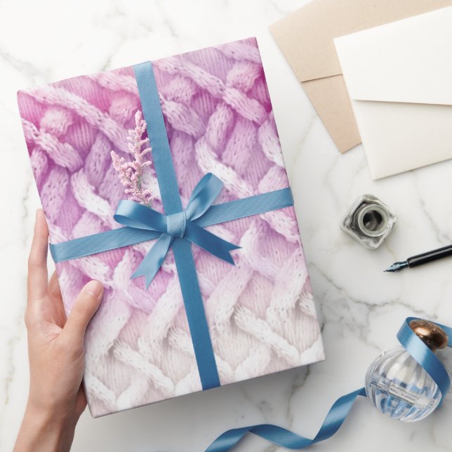 Girly Warm Pink White Abstract Wrapping Paper (Gifting)