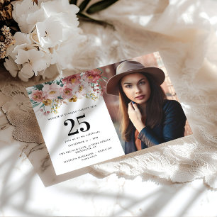 Girly watercolor floral editable age photo