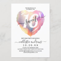 Girly White Iridescent Foil Heart Balloon Sweet 16