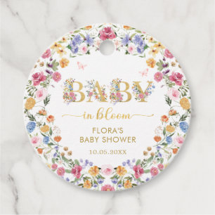 Girly Wildflower Garden Baby in Bloom Thank You Favour Tags